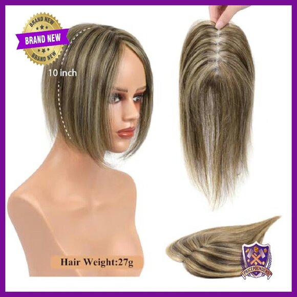 10 Inch Human Hair Topper Clip-in Hairpiece for Thin Hair Volume main image 7